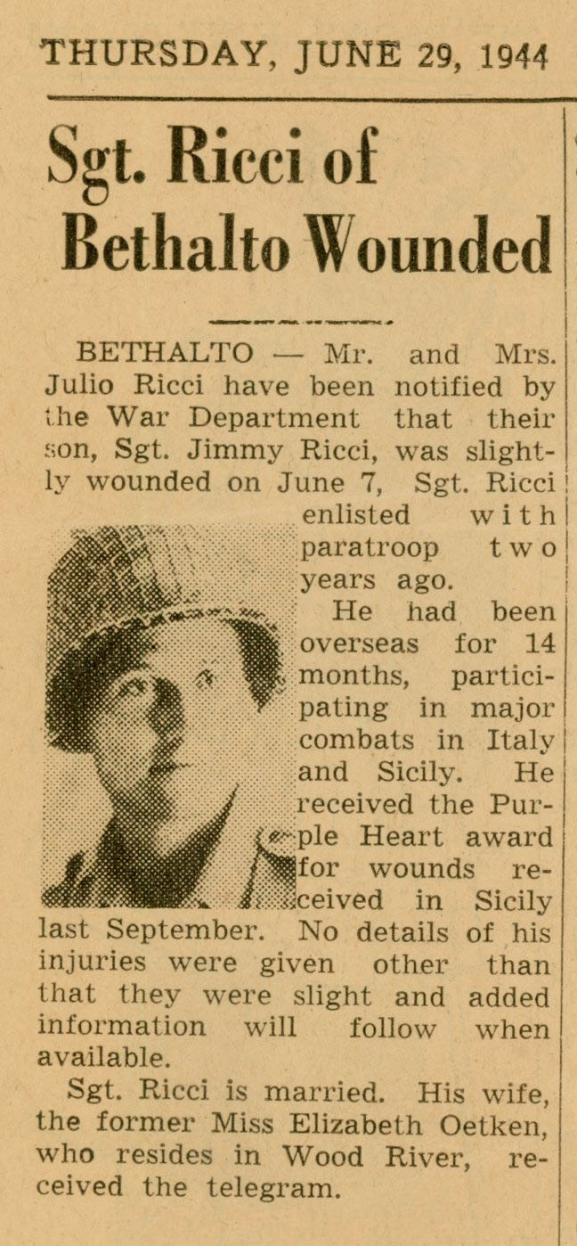 Sgt. Ricci wounded